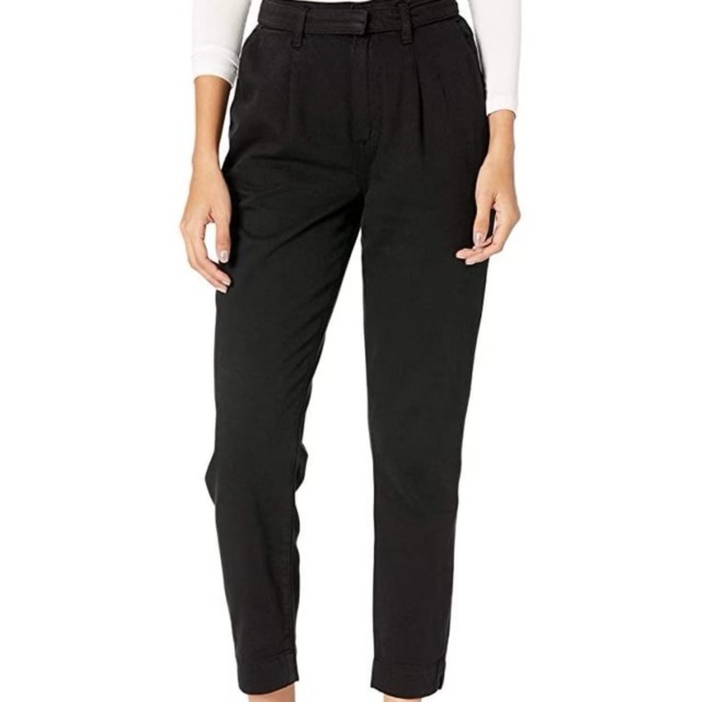 NWOT Paige Simone Pleats Self Belt - high rise straight pants - 24, waist 12.5”